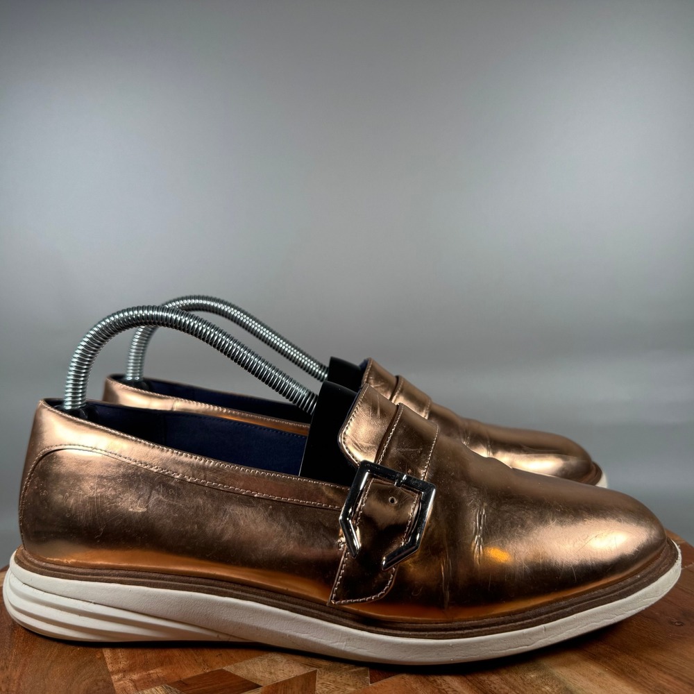 Cole Haan GrandEvolution Rose Gold Metallic Monk Strap Shoes W10448 Womens 9.5 B